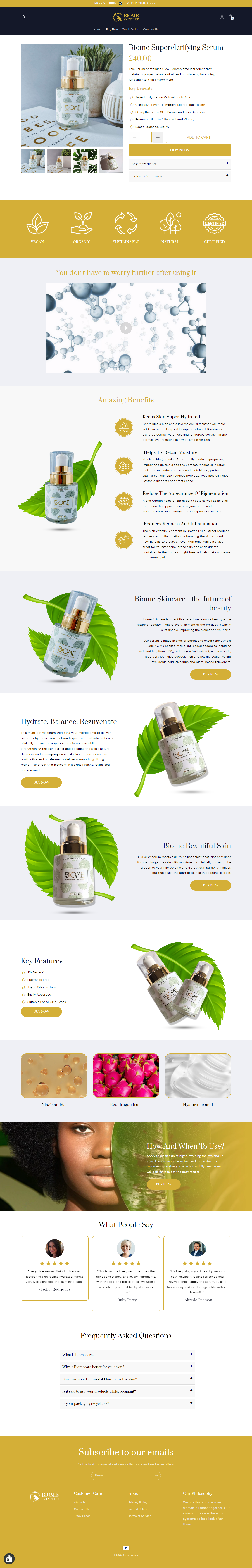 Biome Skincare full page screenshot