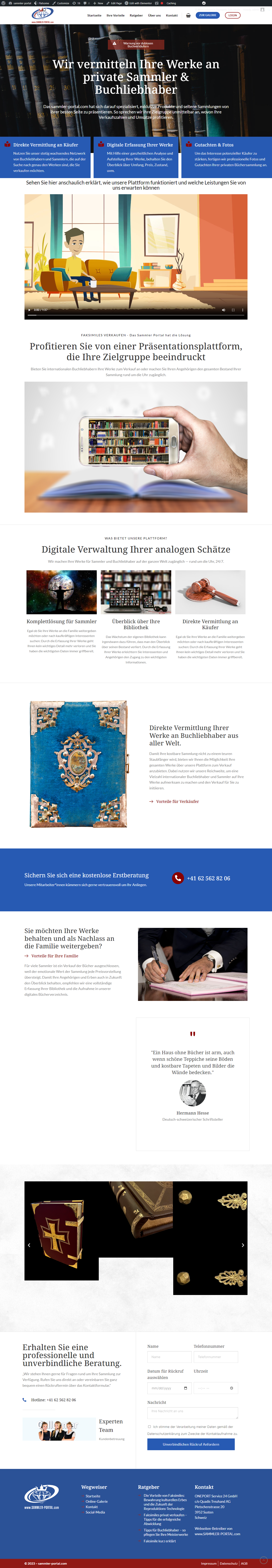Sammler Portal full page screenshot