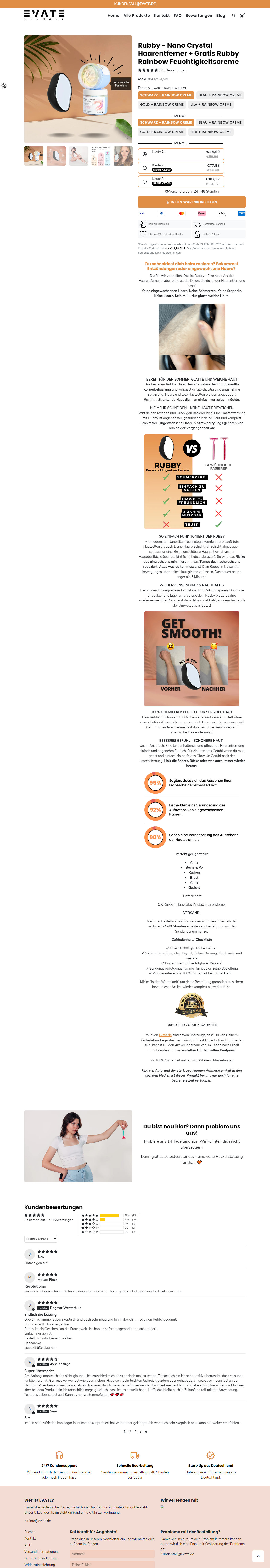 Evate De Products Rubby full page screenshot