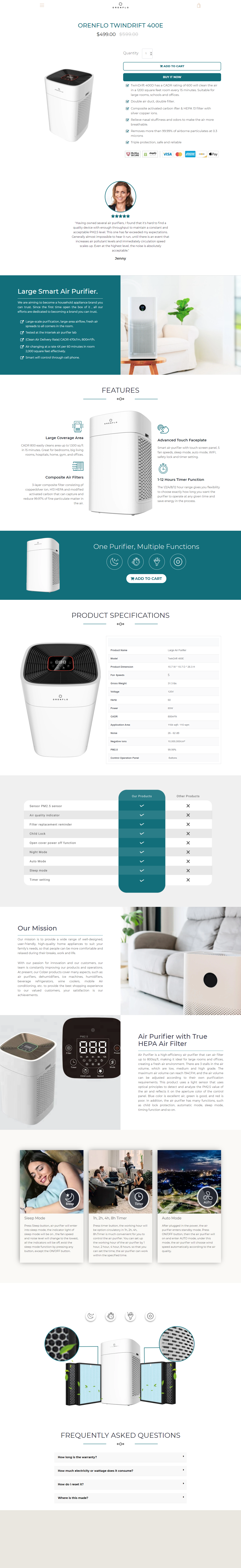 Orenflo Products Orenflo Twindrift 400e full page screenshot