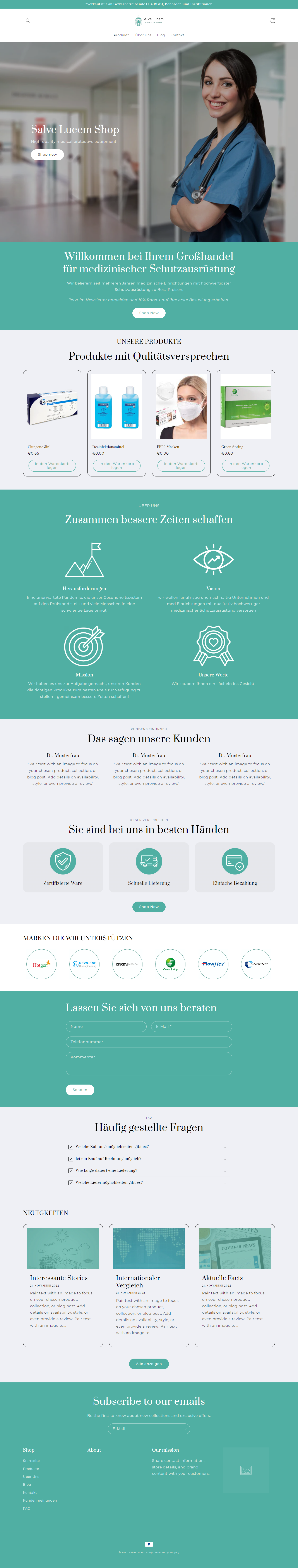 Salve Lucem Shop full page screenshot