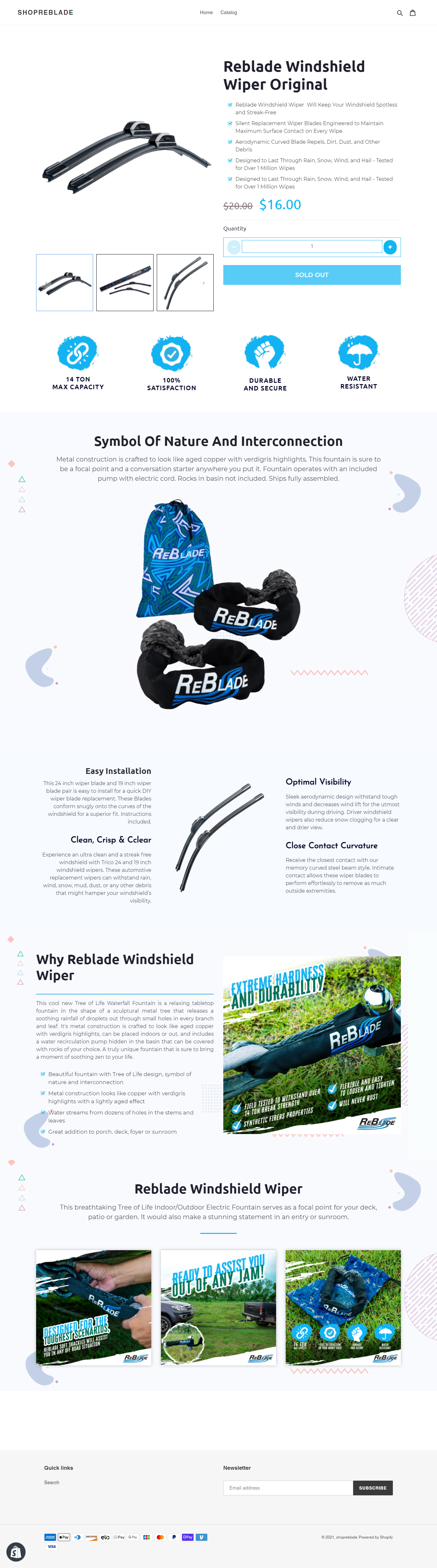 Shopreblade Myshopify Products Reblade Windshield Wiper Original full page screenshot